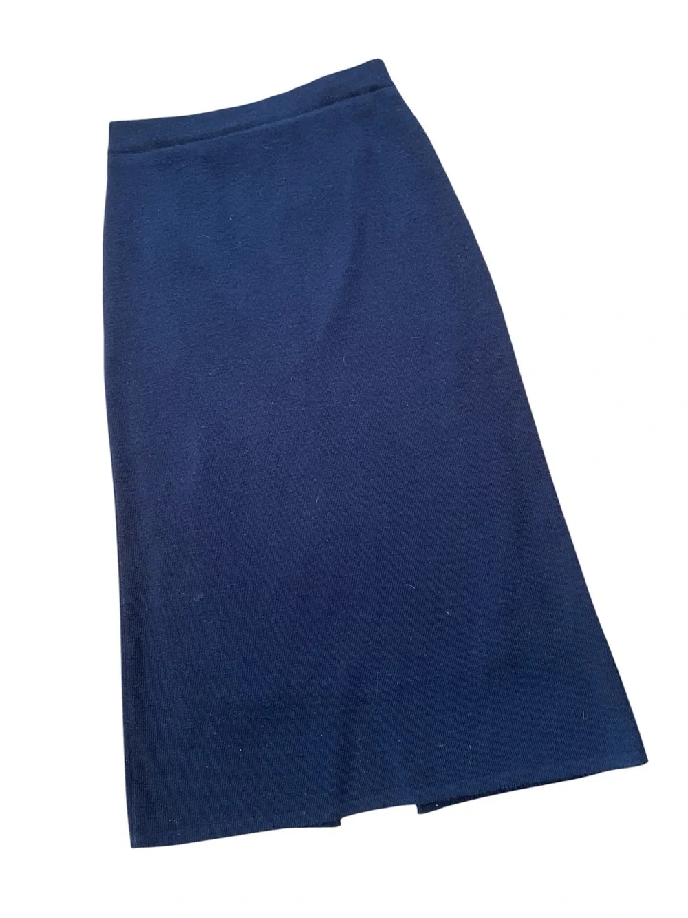 Nicole Summers Wool Blend Knit Ankle Skirt Sz Small Navy